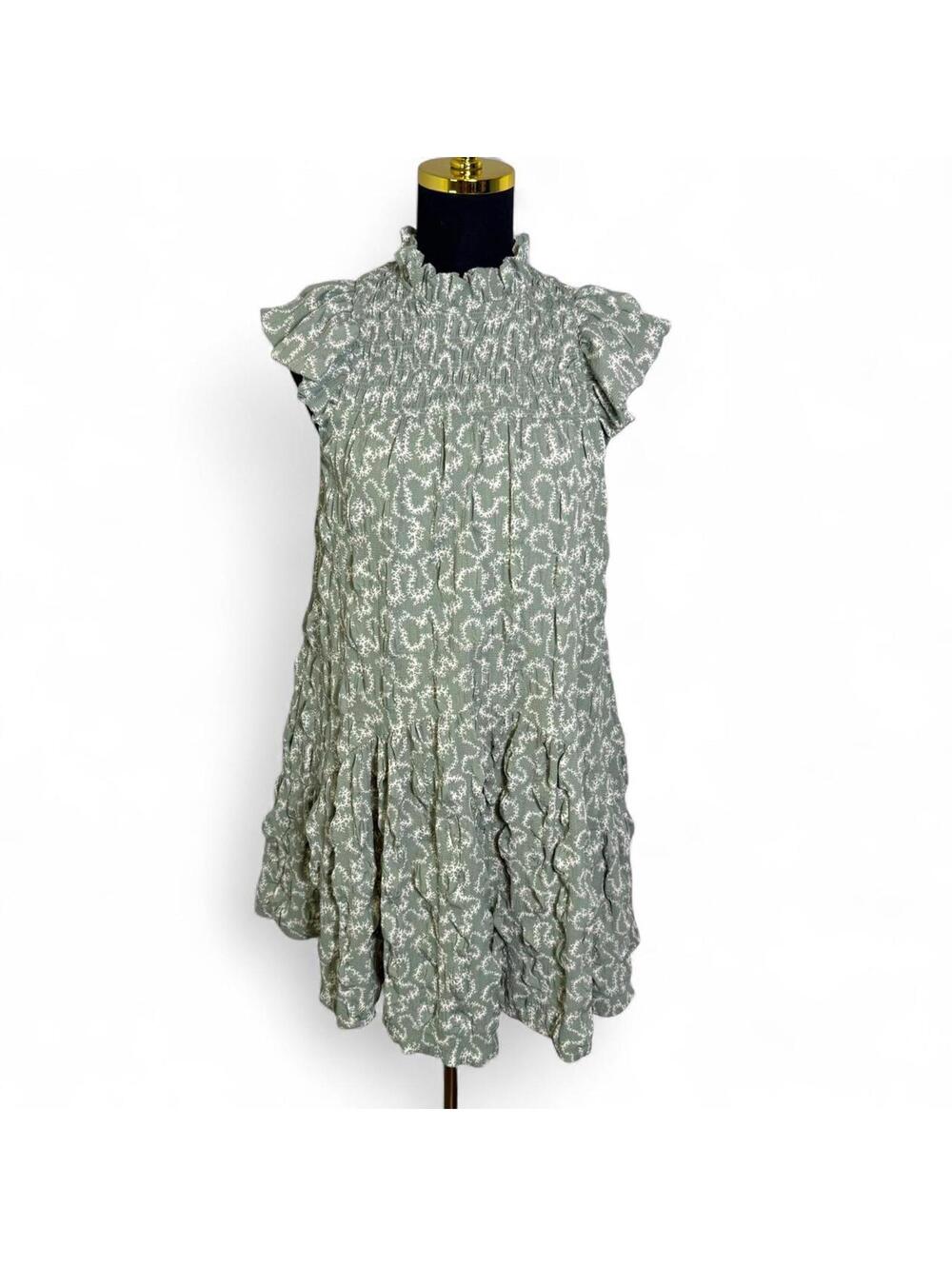 Sea New York Thandi Textured Tunic Dress in Mint sz XXS
